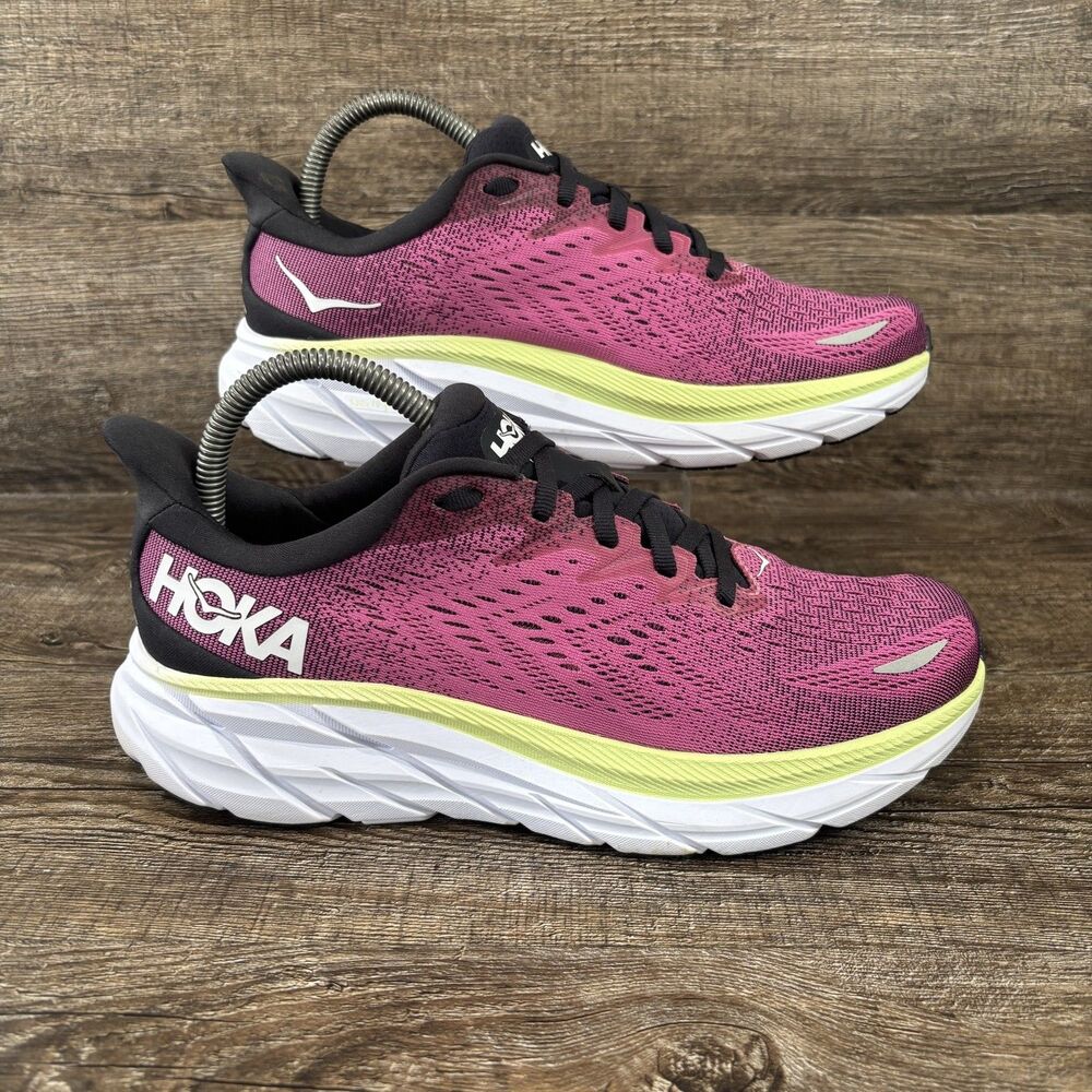 Hoka One One Clifton 8 Shoes Women's 8 B Pink Running Sneakers